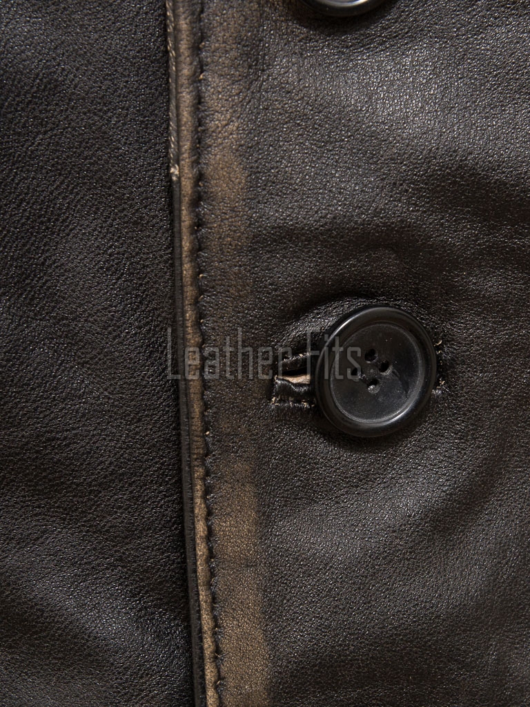 Men Distressed Leather Vest | Luxury Genuine Charcoal Sheepskin Waistcoat | Premium Antique Weathered Bronze Sleeveless Moto Biker Gilet