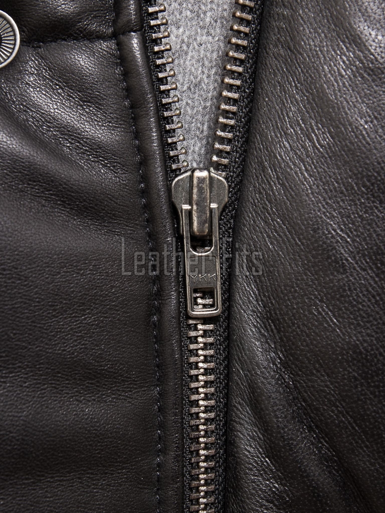 Men Black Leather Puffer Vest | Luxury Genuine Lambskin Quilted Bodywarmer | Premium Warm Insulated Sleeveless Stand Collar Jacket Gilet