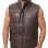 Men Espresso Brown Leather Puffer Vest | Luxury Genuine Chocolate Sheepskin Bodywarmer | Premium Quilted Insulated Stand Collar Gilet Jacket