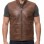 Men Brown Leather Vest | Luxury Genuine Russet Lambskin Quilted Bodywarmer | Premium Warm Sleeveless Moto Biker Stand Collar Gilet Jacket