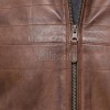 Men Brown Leather Vest | Luxury Genuine Russet Lambskin Quilted Bodywarmer | Premium Warm Sleeveless Moto Biker Stand Collar Gilet Jacket