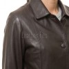 Chic Cocoa Brown Leather Tailored Blazer - Women's Classic Single Breasted Button Up Structured Fit Premium Lambskin Corporate Smart Garment
