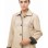 Regal Cream Beige Leather Contrast Blazer - Women's Luxury Single Breasted Dark Piping Trimmed Slim Fit Premium Lambskin Tailored Elite Garment