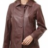 Vogue Burgundy Leather Structured Blazer - Women's Classic Single Breasted Leather Covered Button Fitted Premium Lambskin Wine Red Garments!