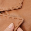 Tan Beige Leather Hand-Stitched Blazer - Women's Luxury Two Button Notched Lapel Slim Fit Premium Lambskin Tailored Camel Tone Garment