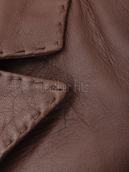 Artisanal Espresso Brown Leather Tailored Blazer - Women's Elite Two Button Notch Lapel Hand-Stitched Premium Lambskin Fitted Office Garment
