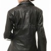 Urban Onyx Black Single Button Leather Blazer - Women's Premium Lambskin Structured Notch Lapel Tailored Flap Pocket Sleek Minimalist Garment