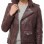 Women's Luxury Oxblood Leather Biker Jacket - Tailored Asymmetrical Merlot Sheepskin Motorcycle Coat with Integrated Waist Belt