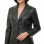 Women's Luxury Onyx Black Leather Blazer - Fitted Single-Breasted Genuine Sheepskin Tailored Coat Jacket