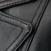 Women's Luxury Onyx Black Leather Blazer - Fitted Single-Breasted Genuine Sheepskin Tailored Coat Jacket