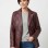 Women's Luxury Maroon Leather  Jacket - Tailored Single-Breasted Genuine Burgundy Lambskin Outerwear Coat