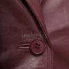Women's Luxury Maroon Leather  Jacket - Tailored Single-Breasted Genuine Burgundy Lambskin Outerwear Coat