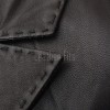 Women's Luxury Black Leather Blazer Jacket - Fitted Single Button Genuine Cowhide Sport Coat Hand-Stitched Edges Silhouette