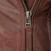 Women's Luxury Brown Leather Biker Jacket - Slim Fit Asymmetric Moto Genuine Lambskin Café Racer Highway Rider Coat