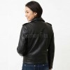 Women's Elite Black Leather Biker Jacket - Slim Fit Asymmetric Motorcycle Genuine Sheepskin Luxury Brando Branded Moto Coat