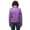 Women's Luxury Violet Purple Leather Biker Jacket - Slim Fit Asymmetric Genuine Lambskin Motorcycle Statement Moto Outerwear Coat