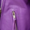 Women's Luxury Violet Purple Leather Biker Jacket - Slim Fit Asymmetric Genuine Lambskin Motorcycle Statement Moto Outerwear Coat