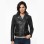 Women's Luxury Black Leather Biker Jacket - Slim Fit Asymmetric Genuine Lambskin Motorcycle Statement Classic Moto Cafe Racer Coat