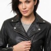Women's Luxury Black Leather Biker Jacket - Slim Fit Asymmetric Genuine Lambskin Motorcycle Statement Classic Moto Cafe Racer Coat