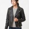 Women's Luxury Black Leather Biker Jacket - Slim Fit Asymmetric Genuine Lambskin Motorcycle Statement Classic Cafe Racer Coat