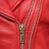 Women's Luxury Red Leather Biker Jacket - Slim Fit Asymmetric Genuine Lambskin Motorcycle Statement Classic Cafe Racer Coat