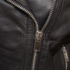 Women's Luxury Charcoal Black Leather Biker Jacket - Slim Fit Asymmetric Genuine Lambskin Motorcycle Statement Classic Multi-Zip Coat