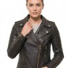 Women's Luxury Black Leather Biker Jacket - Slim Fit Asymmetric Genuine Lambskin Motorcycle Statement Diamond Quilted Cafe Racer Coat