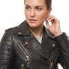 Women's Luxury Black Leather Biker Jacket - Slim Fit Asymmetric Genuine Lambskin Motorcycle Statement Diamond Quilted Cafe Racer Coat