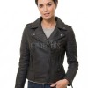 Women's Luxury Jet Black Leather Biker Jacket - Slim Fit Asymmetric Genuine Lambskin Motorcycle Statement Diamond Quilted Rider Coat