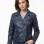 Women's Luxury Navy Blue Leather Biker Jacket - Slim Fit Asymmetric Genuine Lambskin Motorcycle Statement Classic Multi-Zip Moto Coat