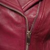 Women's Luxury Maroon Leather Biker Jacket - Slim Fit Asymmetric Genuine Sheepskin Motorcycle Statement Classic Wine Red Moto Coat