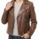 Women's Luxury Brown Leather Biker Jacket - Slim Fit Asymmetric Genuine Cowhide Motorcycle Statement Classic Tan Multi-Zip Moto Coat