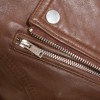 Women's Luxury Brown Leather Biker Jacket - Slim Fit Asymmetric Genuine Cowhide Motorcycle Statement Classic Tan Multi-Zip Moto Coat