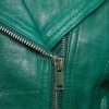 Women's Luxury Green Leather Biker Jacket - Slim Fit Asymmetric Genuine Lambskin Motorcycle Statement Classic Emerald Moto Coat