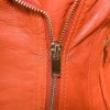 Women's Luxury Orange Leather Biker Jacket - Slim Fit Asymmetric Genuine Lambskin Motorcycle Statement Classic Coral Moto Coat