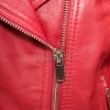 Women's Opulent Red Leather Biker Jacket - Slim Fit Asymmetric Genuine Lambskin Motorcycle Statement Classic Cherry Moto Coat