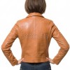 Women's Opulent Tan Leather Biker Jacket - Slim Fit Asymmetric Genuine Sheepskin Motorcycle Statement Classic Camel Moto Coat