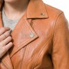 Women's Opulent Tan Leather Biker Jacket - Slim Fit Asymmetric Genuine Sheepskin Motorcycle Statement Classic Camel Moto Coat