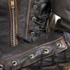 Women's Elite Distressed Leather Biker Jacket - Vintage Asymmetric Genuine Cowhide Eagle Graphic Motorcycle Heavy Rider Moto Coat