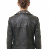 Women's Bespoke Black Leather Biker Jacket - Slim Fit Asymmetric Genuine Lambskin Studded Motorcycle Rocker Punk Edgy Moto Coat