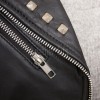 Women's Bespoke Black Leather Biker Jacket - Slim Fit Asymmetric Genuine Lambskin Studded Motorcycle Rocker Punk Edgy Moto Coat