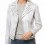 Women's Opulent White Leather Biker Jacket - Slim Fit Asymmetric Genuine Lambskin Studded Motorcycle Bleached Distressed Rider Moto Coat