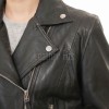Women's Pristine Black Leather Biker Jacket - Slim Fit Asymmetric Genuine Lambskin Motorcycle Minimalist Classic Chic Moto Coat
