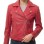 Women's Sumptuous Red Leather Biker Jacket - Slim Fit Asymmetric Genuine Lambskin Motorcycle Classic Sleek Bold Moto Coat