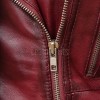 Women's Bespoke Maroon Leather Biker Jacket - Slim Fit Asymmetric Genuine Lambskin Motorcycle Classic Longline Belted Moto Coat