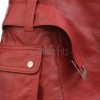 Women's Elite Brick Red Leather Biker Jacket - Slim Fit Asymmetric Genuine Sheepskin Motorcycle Classic Longline Belted Moto Coat