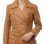 Women's Pristine Tan Leather Biker Jacket - Slim Fit Asymmetric Genuine Cowhide Motorcycle Classic Longline Belted Moto Coat