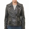 Women's Sumptuous Black Leather Biker Jacket - Slim Fit Asymmetric Genuine Lambskin Motorcycle Classic Cropped Buckle Moto Coat
