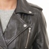 Women's Sumptuous Black Leather Biker Jacket - Slim Fit Asymmetric Genuine Lambskin Motorcycle Classic Cropped Buckle Moto Coat