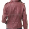 Women's Sumptuous Burgundy Leather Biker Jacket - Slim Fit Asymmetric Genuine Lambskin Motorcycle Premium Cropped Buckled Moto Coat